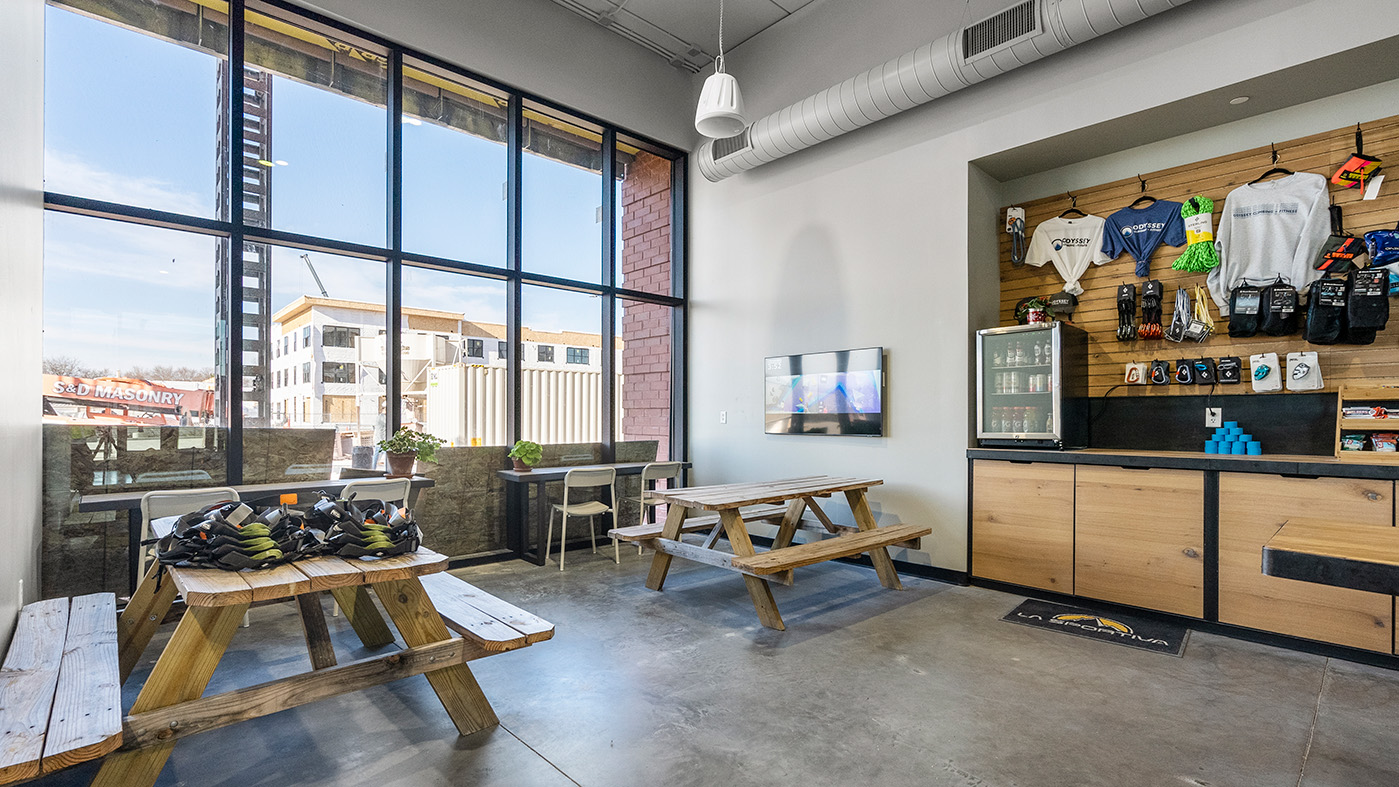 Odyssey Climbing Co. common area and store
