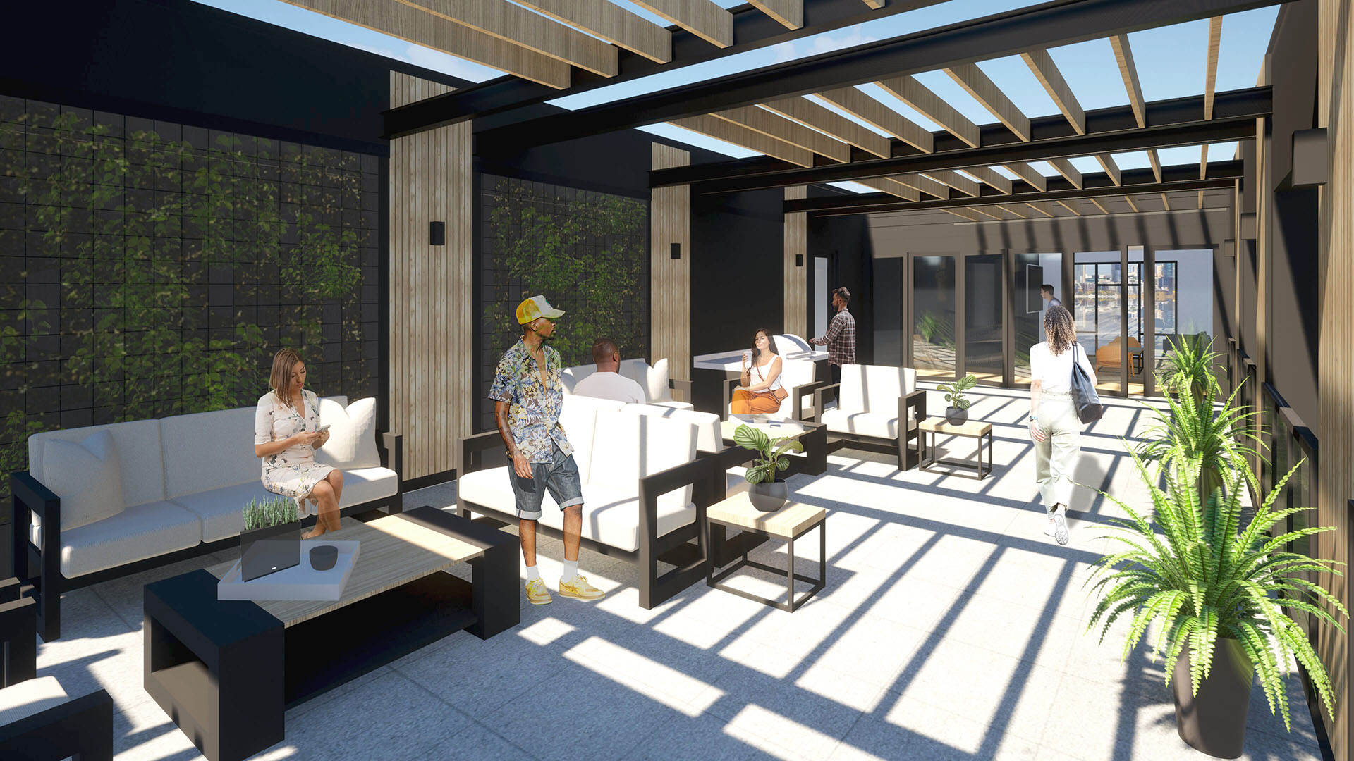 Valo apartment rooftop deck rending